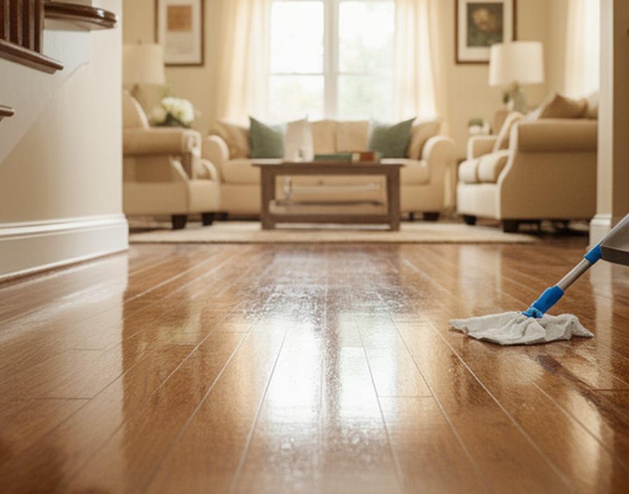 A seasonal deep clean in a family home with polished floors and organised living space